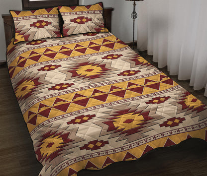 Tribal Southwestern Navajo Pattern Print Quilt Bed Set