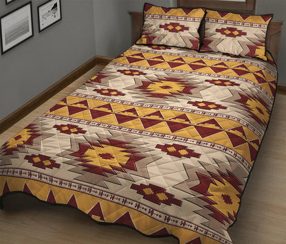 Tribal Southwestern Navajo Pattern Print Quilt Bed Set