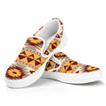 Tribal Southwestern Navajo Pattern Print White Slip On Sneakers