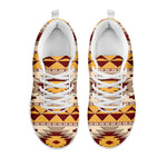 Tribal Southwestern Navajo Pattern Print White Sneakers