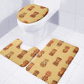Tribal Tiki Mask Pattern Print 3 Piece Bath Mat Set