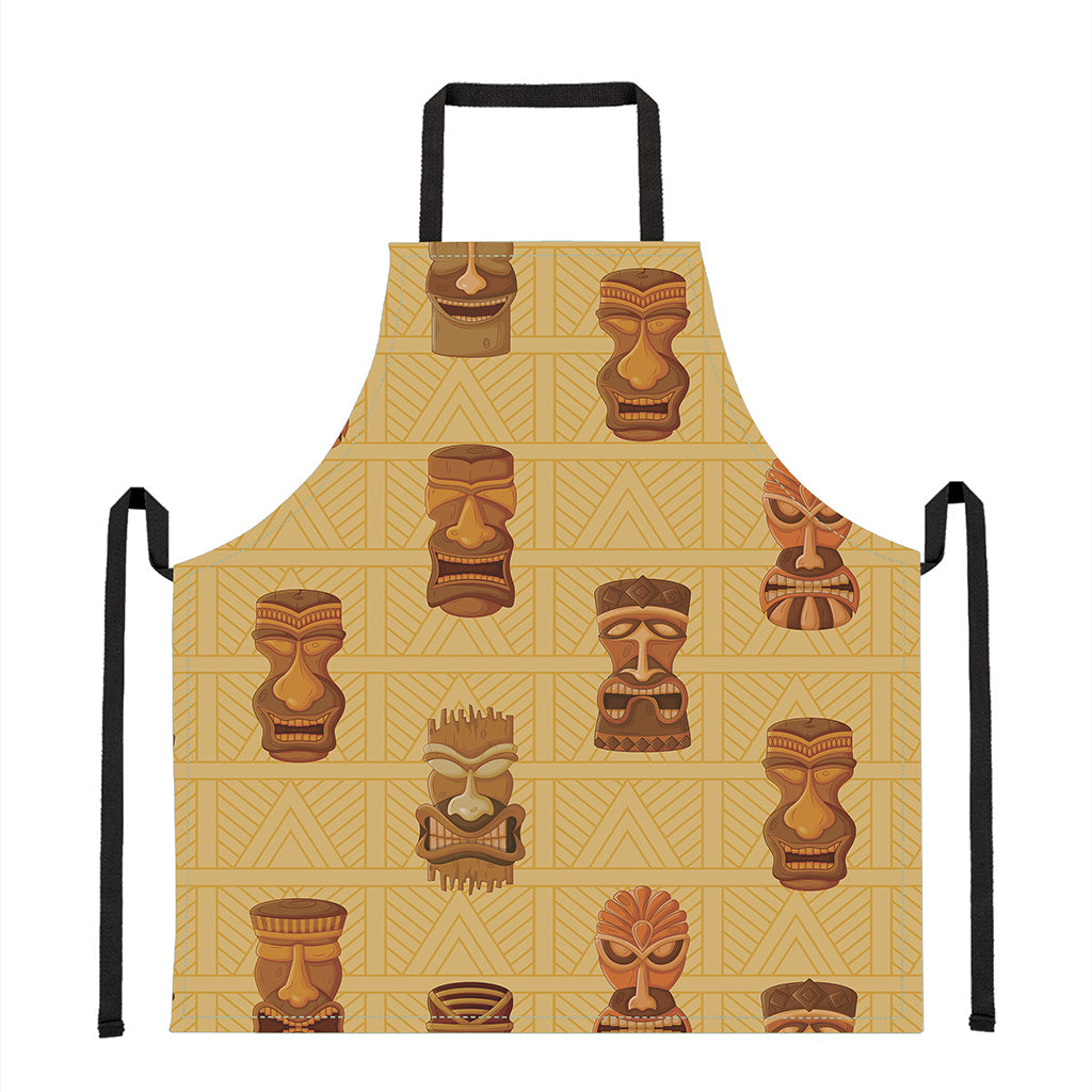 Tribal Tiki Mask Pattern Print Apron