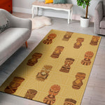 Tribal Tiki Mask Pattern Print Area Rug