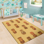 Tribal Tiki Mask Pattern Print Area Rug