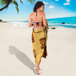 Tribal Tiki Mask Pattern Print Beach Sarong Wrap