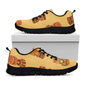 Tribal Tiki Mask Pattern Print Black Running Shoes