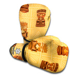 Tribal Tiki Mask Pattern Print Boxing Gloves