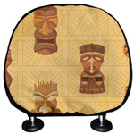 Tribal Tiki Mask Pattern Print Car Headrest Covers