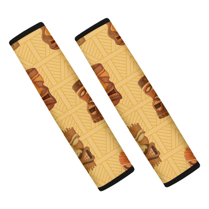Tribal Tiki Mask Pattern Print Car Seat Belt Covers
