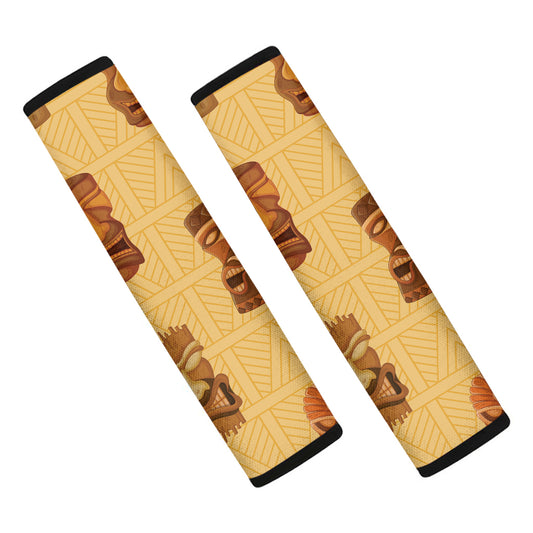 Tribal Tiki Mask Pattern Print Car Seat Belt Covers