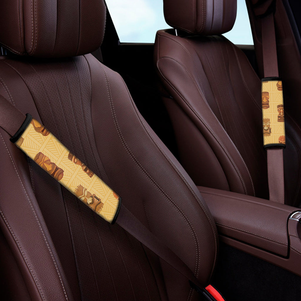 Tribal Tiki Mask Pattern Print Car Seat Belt Covers