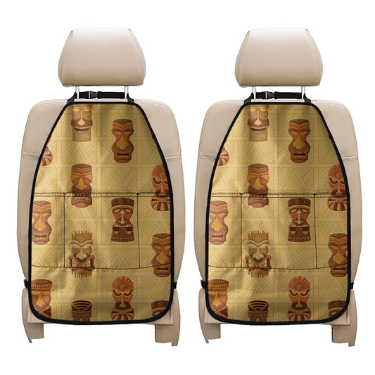 Tribal Tiki Mask Pattern Print Car Seat Organizers