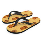 Tribal Tiki Mask Pattern Print Flip Flops
