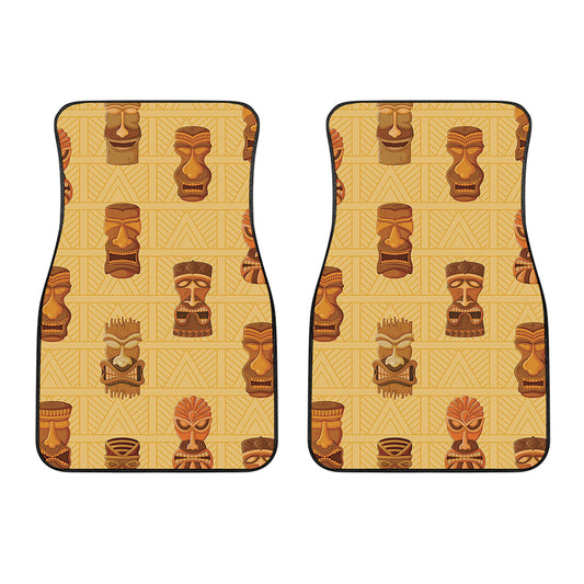 Tribal Tiki Mask Pattern Print Front Car Floor Mats