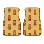 Tribal Tiki Mask Pattern Print Front Car Floor Mats