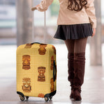 Tribal Tiki Mask Pattern Print Luggage Cover