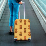 Tribal Tiki Mask Pattern Print Luggage Cover