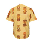 Tribal Tiki Mask Pattern Print Men's Baseball Jersey