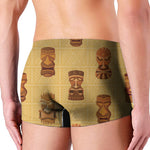Tribal Tiki Mask Pattern Print Men's Boxer Briefs