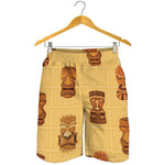 Tribal Tiki Mask Pattern Print Men's Shorts