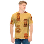 Tribal Tiki Mask Pattern Print Men's T-Shirt
