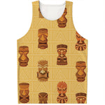 Tribal Tiki Mask Pattern Print Men's Tank Top