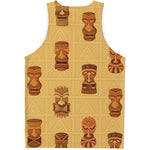 Tribal Tiki Mask Pattern Print Men's Tank Top