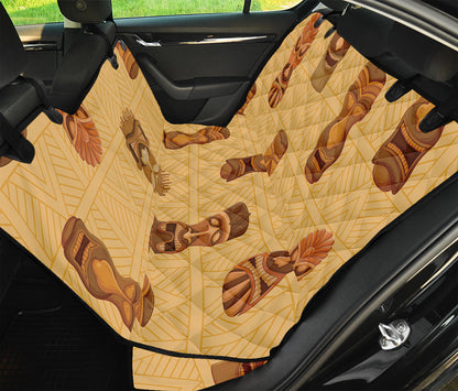 Tribal Tiki Mask Pattern Print Pet Car Back Seat Cover