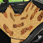 Tribal Tiki Mask Pattern Print Pet Car Back Seat Cover