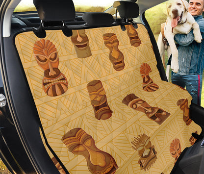 Tribal Tiki Mask Pattern Print Pet Car Back Seat Cover