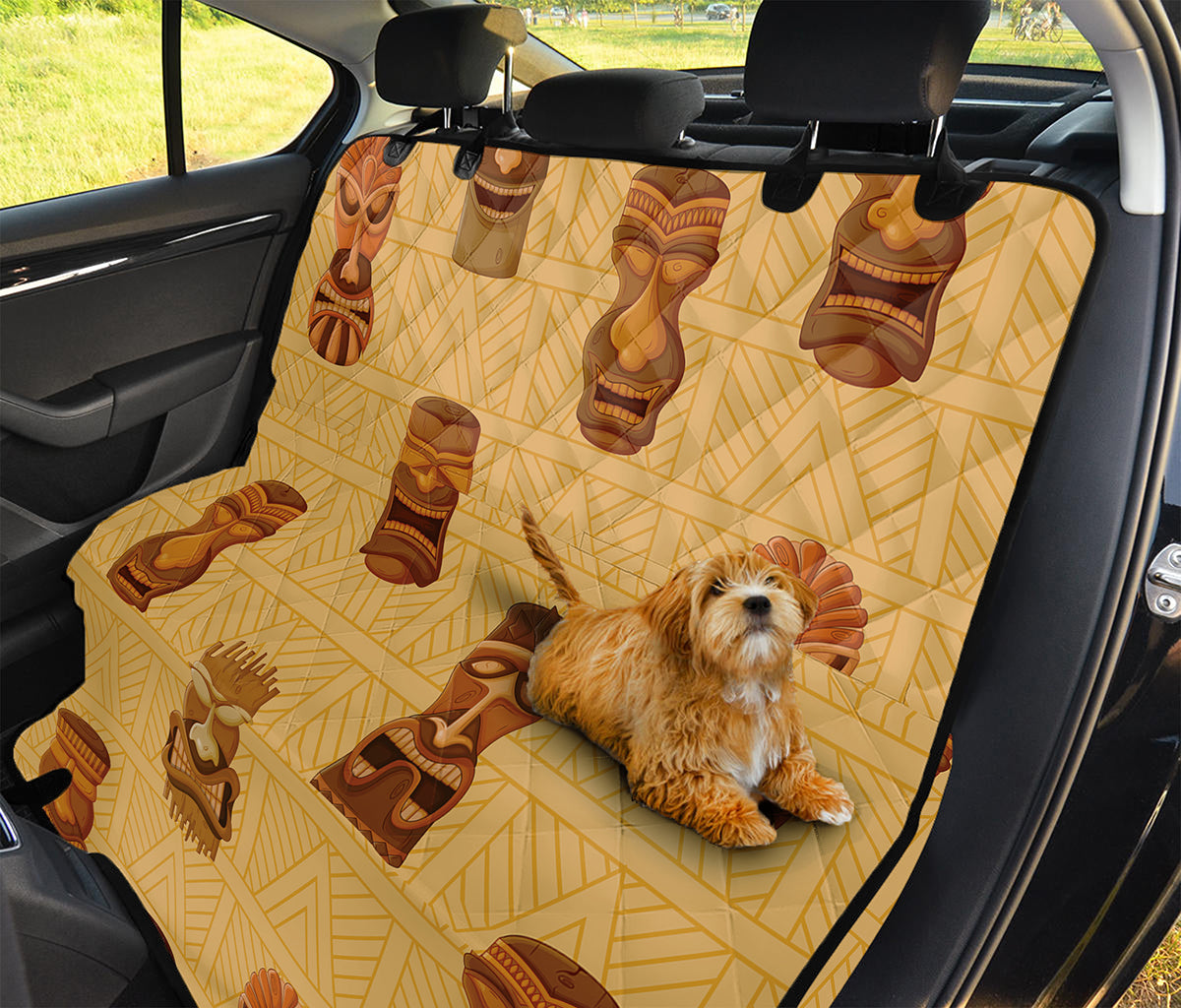 Tribal Tiki Mask Pattern Print Pet Car Back Seat Cover