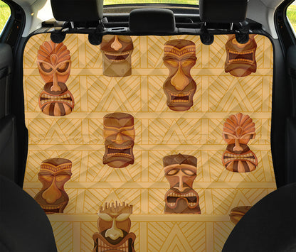 Tribal Tiki Mask Pattern Print Pet Car Back Seat Cover