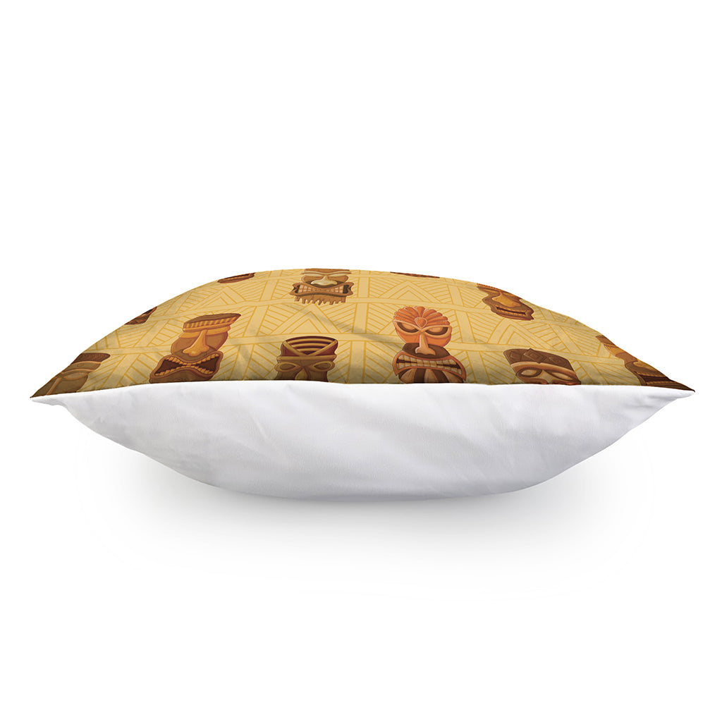 Tribal Tiki Mask Pattern Print Pillow Cover