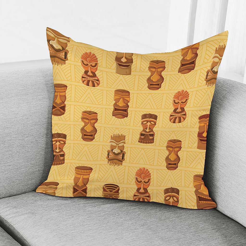 Tribal Tiki Mask Pattern Print Pillow Cover