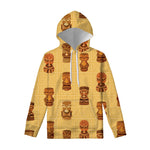Tribal Tiki Mask Pattern Print Pullover Hoodie