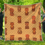 Tribal Tiki Mask Pattern Print Quilt