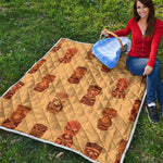 Tribal Tiki Mask Pattern Print Quilt