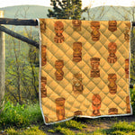 Tribal Tiki Mask Pattern Print Quilt