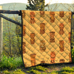 Tribal Tiki Mask Pattern Print Quilt
