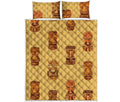Tribal Tiki Mask Pattern Print Quilt Bed Set