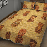 Tribal Tiki Mask Pattern Print Quilt Bed Set