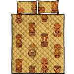 Tribal Tiki Mask Pattern Print Quilt Bed Set