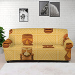 Tribal Tiki Mask Pattern Print Sofa Cover