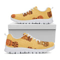 Tribal Tiki Mask Pattern Print White Running Shoes