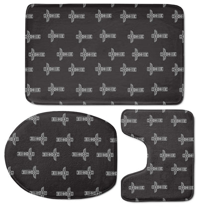 Tribal Totem Pattern Print 3 Piece Bath Mat Set