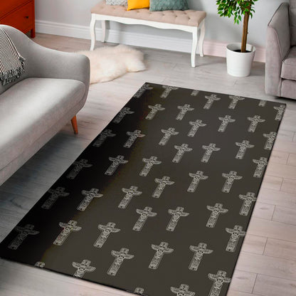 Tribal Totem Pattern Print Area Rug