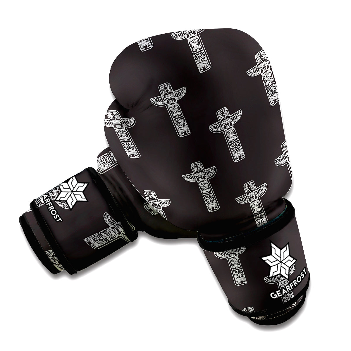 Tribal Totem Pattern Print Boxing Gloves