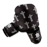 Tribal Totem Pattern Print Boxing Gloves