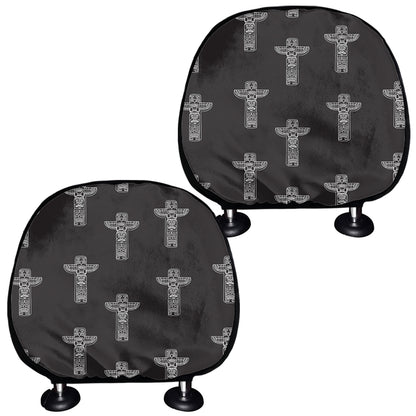 Tribal Totem Pattern Print Car Headrest Covers