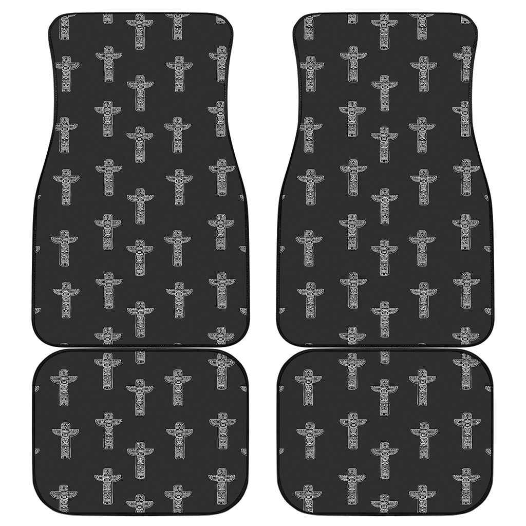 Tribal Totem Pattern Print Front and Back Car Floor Mats